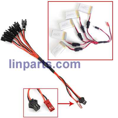 LinParts.com - 1 to 5 charger charging plug lines(Black Wiring mouth)